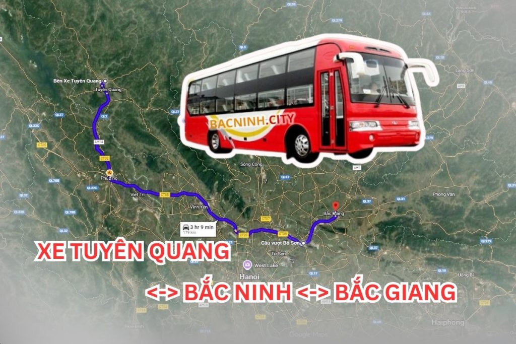 xe bắc giang tuyên quang, xe khách tuyên quang bắc giang, xe ghép tuyên quang bắc giang bắc ninh